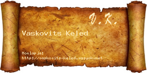 Vaskovits Keled névjegykártya